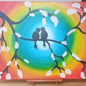 Unique Hand-Painted Cavass ~ Free Shipping! ☆ NWOT